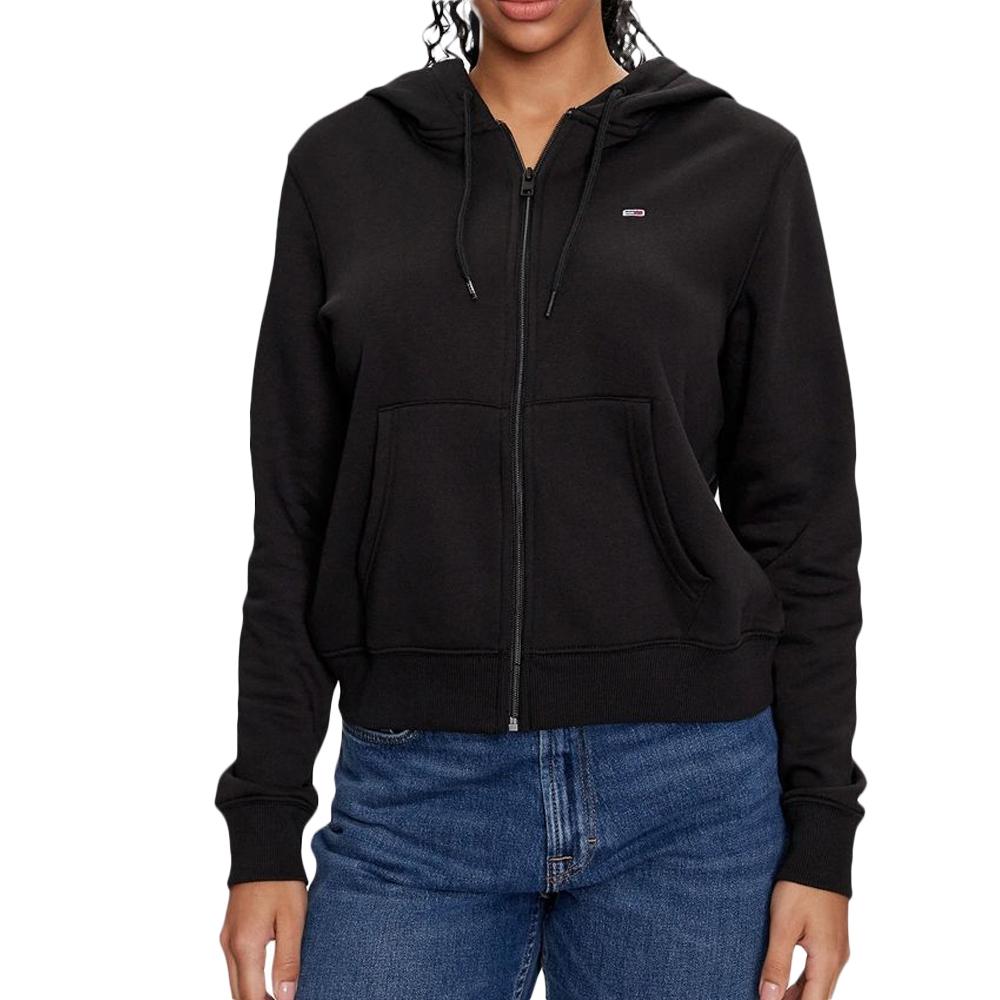Tommy Hilfiger Flag T-black Zipper Sweatshirt Schwarz Damen günstig
