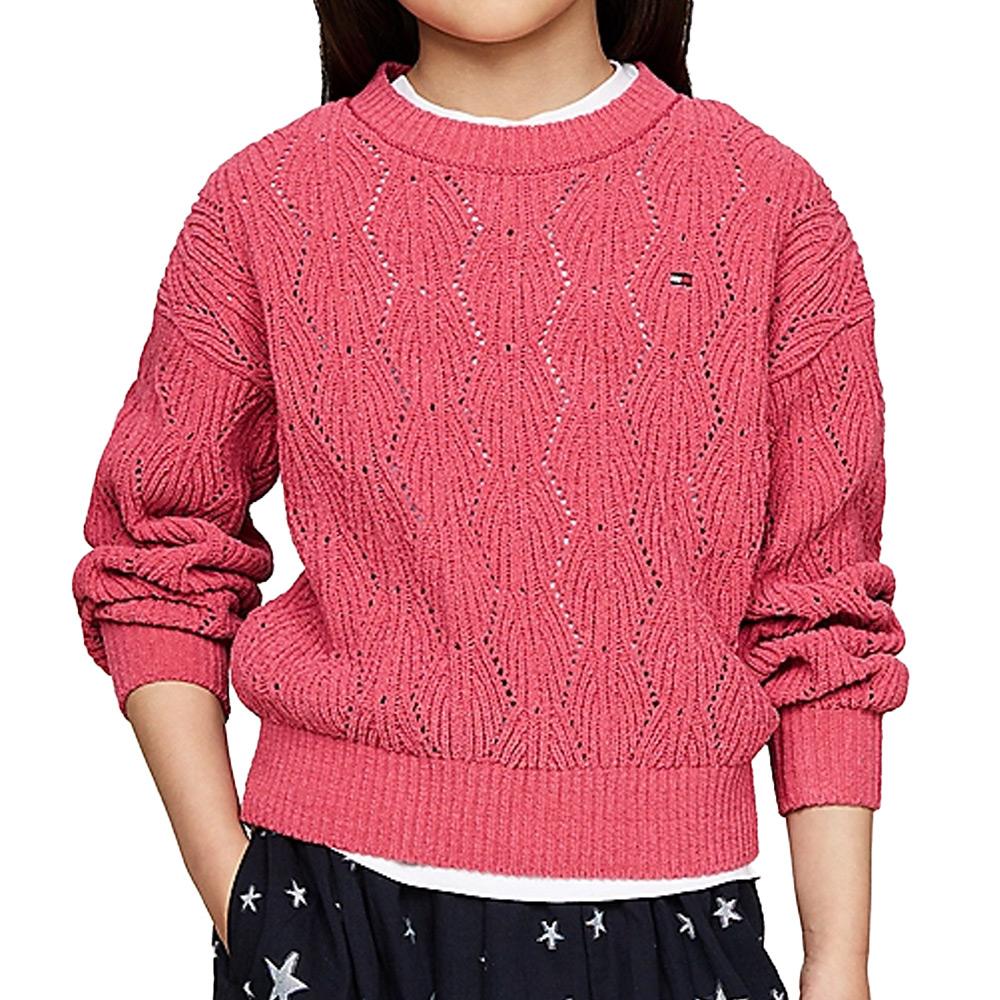 Tommy Hilfiger Chenille Pink Sweater Girl affordable