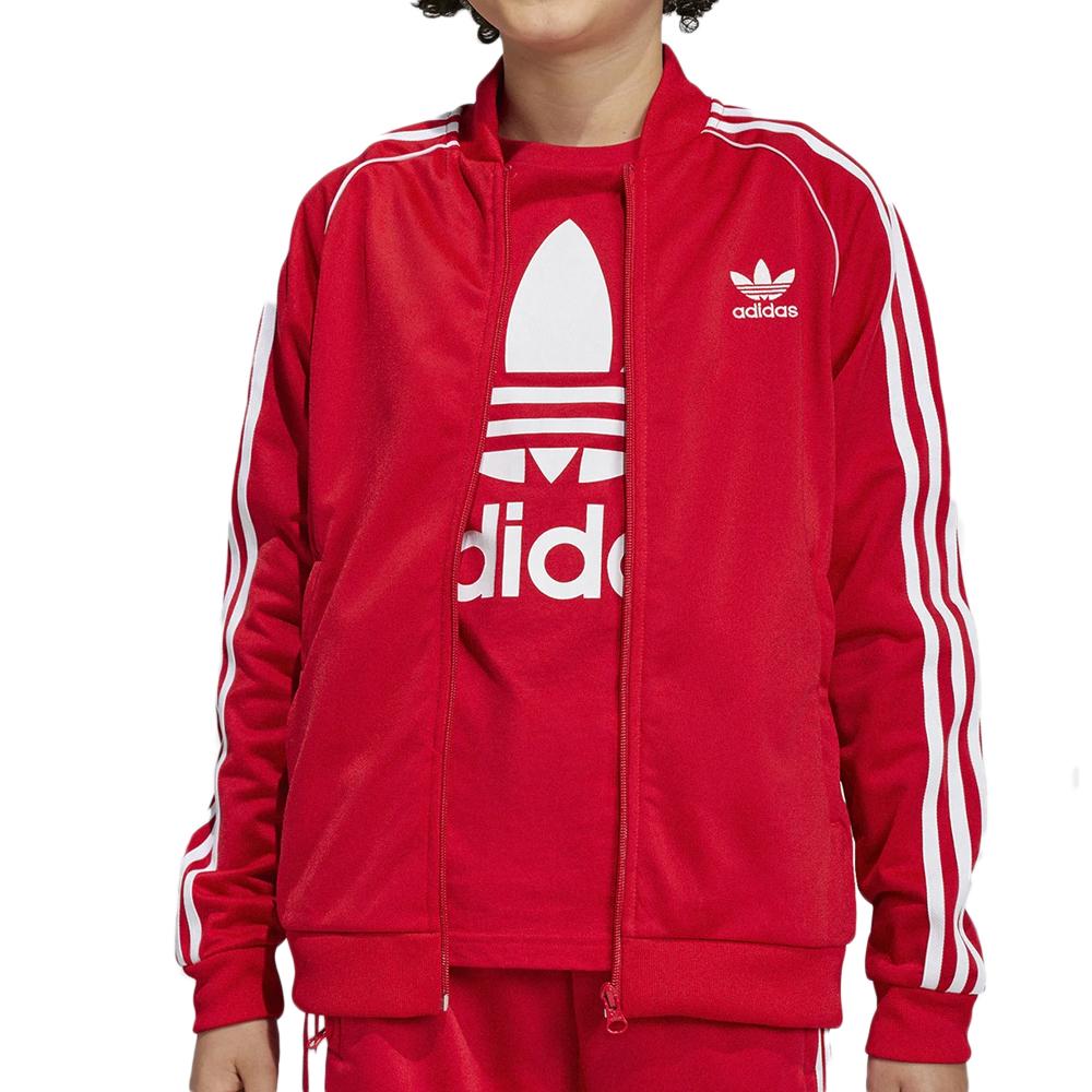 Chaqueta de chándal roja para niño de Adidas barato