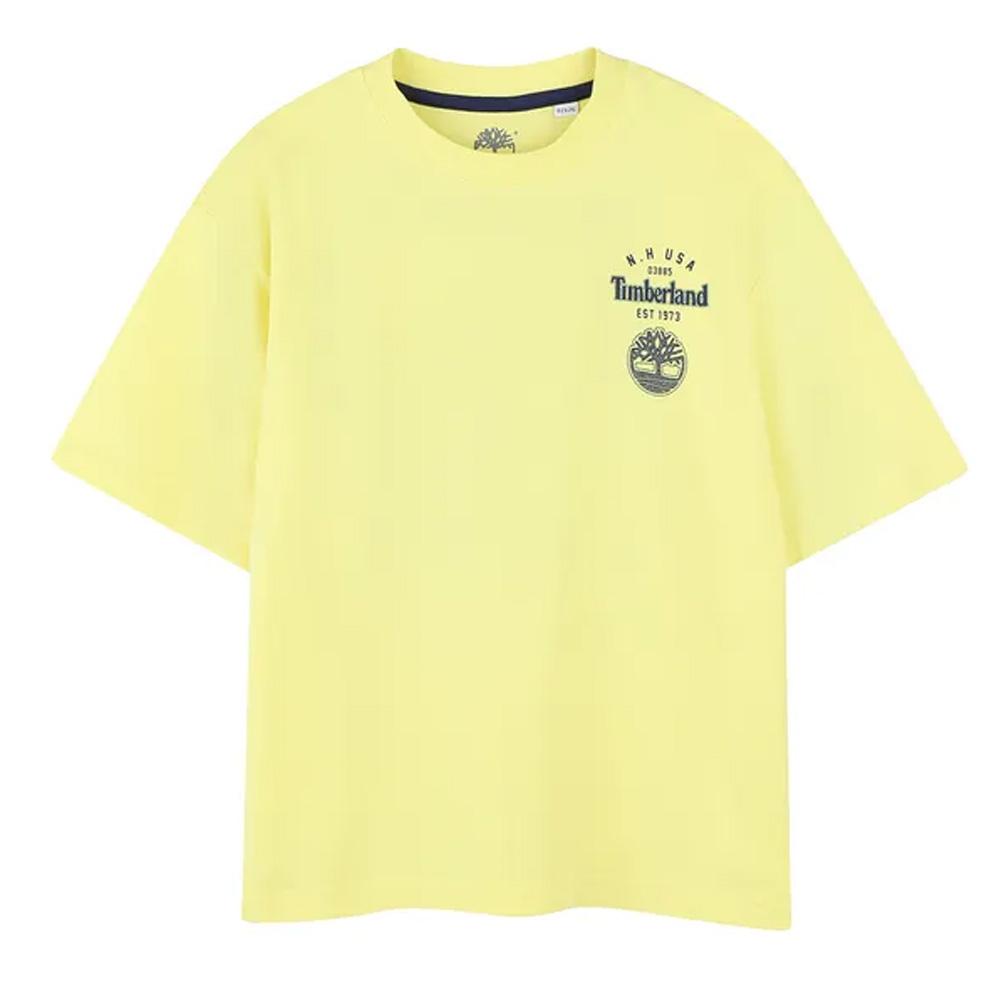 T-Shirt Jaune Garçon Timberland T60429 Yellow pas cher