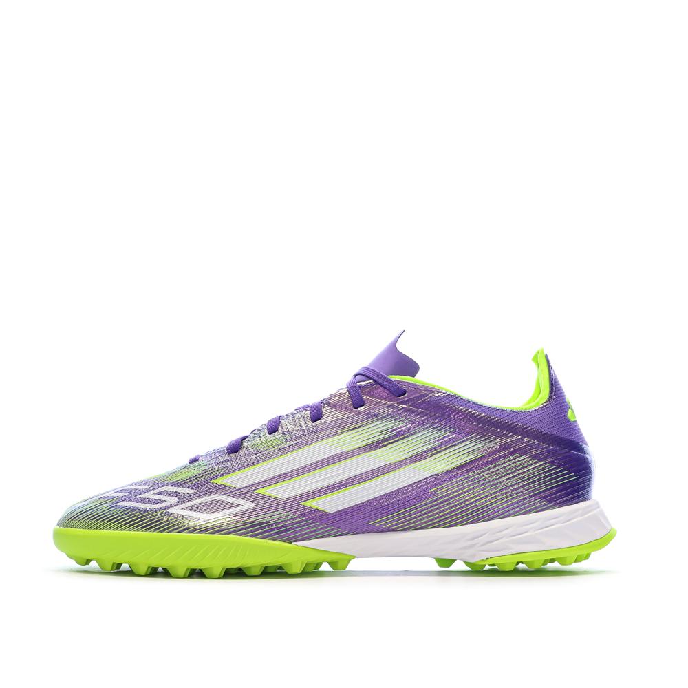 Chaussures de Foot Violet/Jaune Adidas F50 League TF pas cher