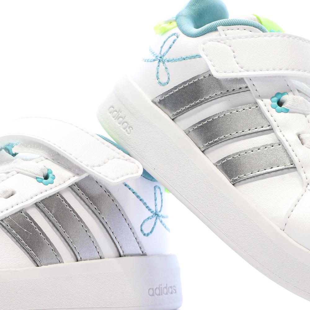Zapatillas blancas/plateadas para niño Adidas Grand Court ver 7