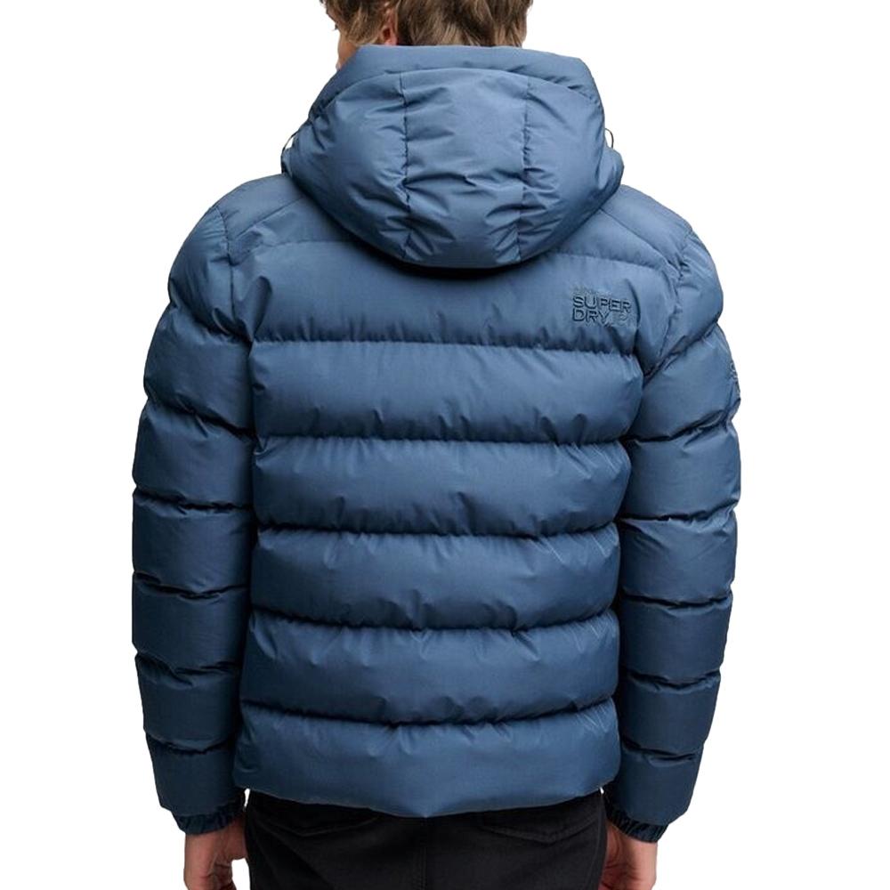 Doudoune bleu acier Homme Superdry Hooded Sports vue 2