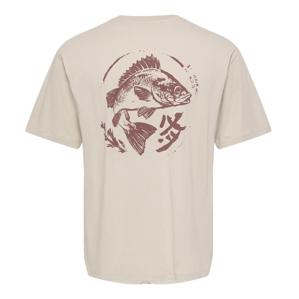 Beiges Herren-T-Shirt von Only & Sons mit Aufdruck Ansicht 2