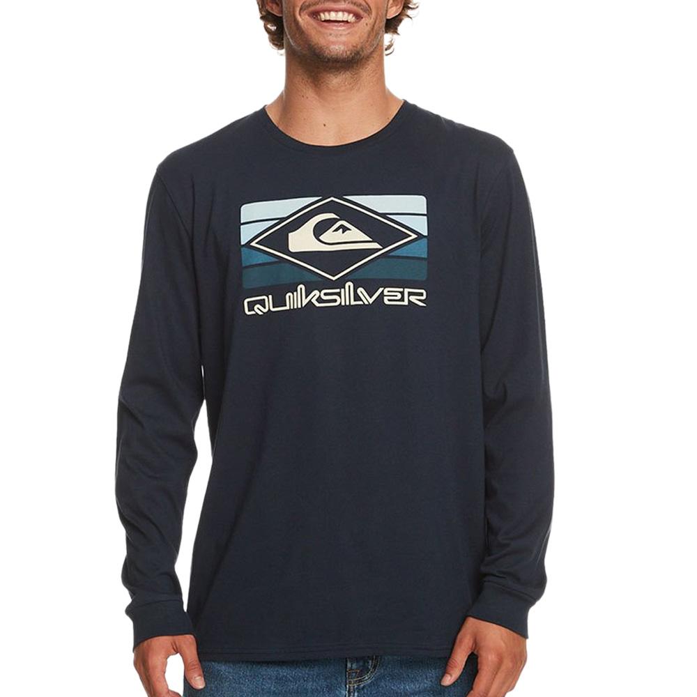 Camiseta de manga larga azul marino para hombre Quiksilver Qsrainbowls barato