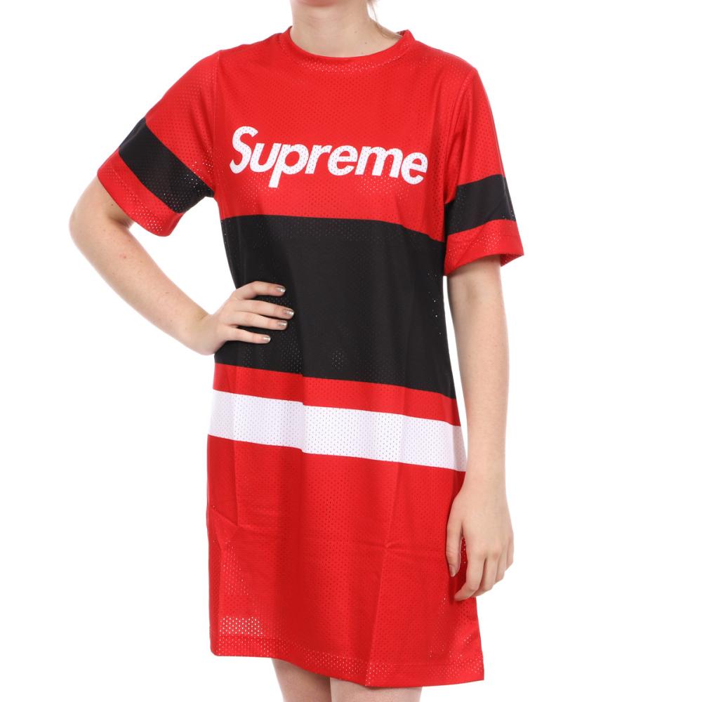 Rotes Trikotkleid Frau Supreme Grip Isee günstig