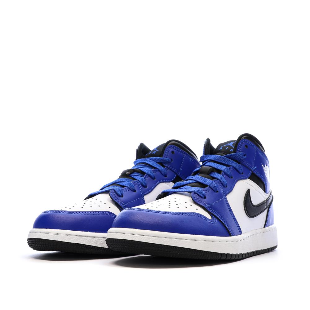 Nike Air Jordan 1 Mid Boys' Blue/White Sneakers Photo of the Espace des Marques %store% store - view of %key%