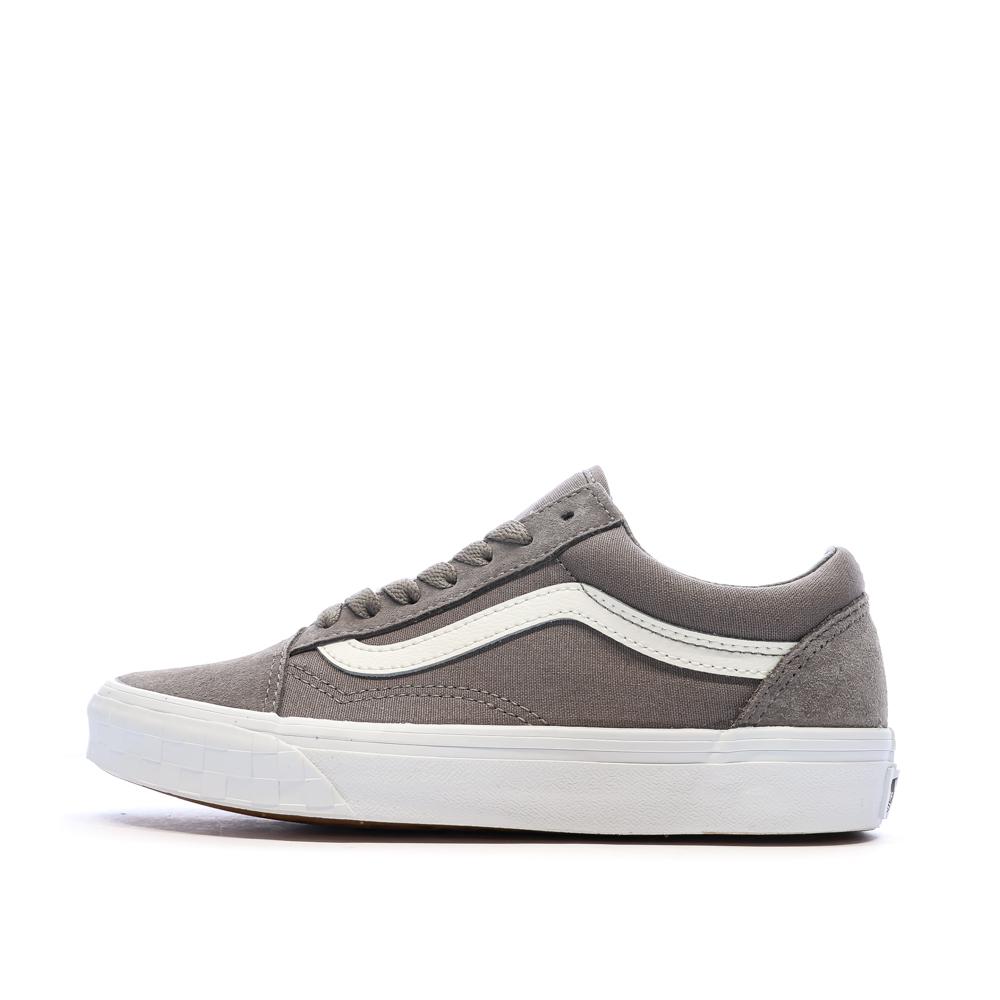 Zapatillas gris mujer Vans Old Skool Check Bumper barato