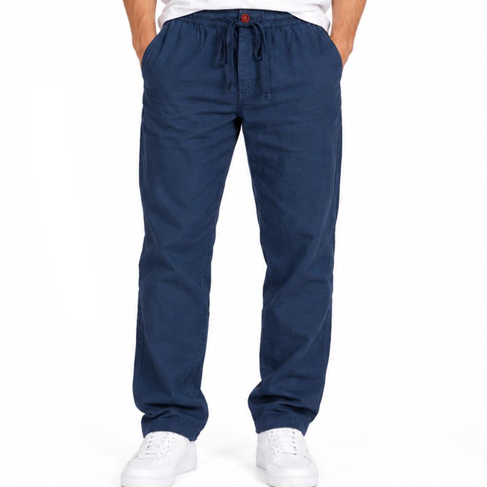Pantalon fluide Bleu Homme RMS26 Lin pas cher