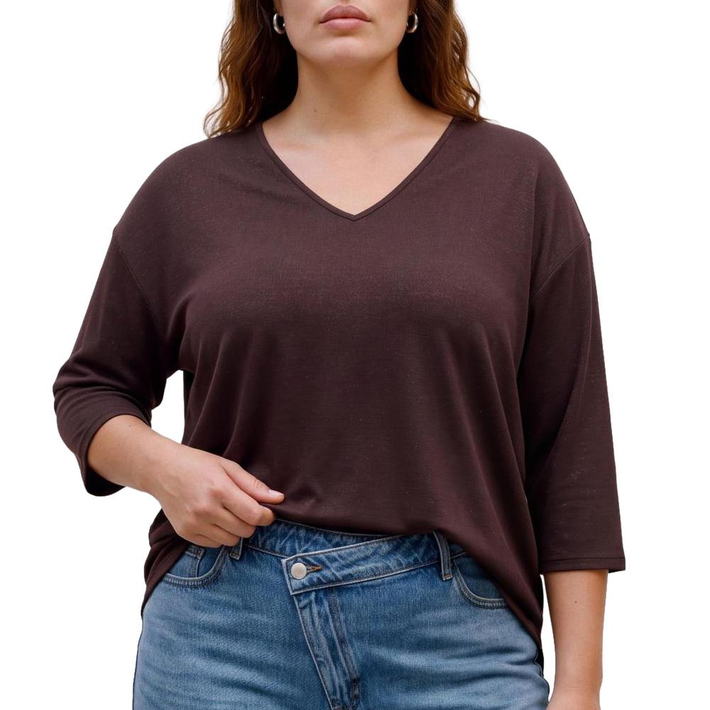 T-Shirt Marron Femme Vero Moda Ckanva 3/4 pas cher