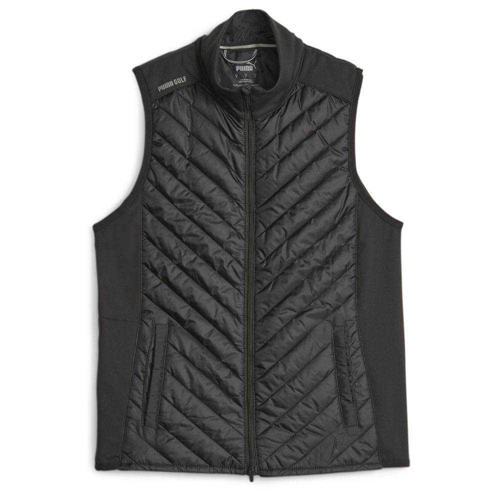 Women's Black Puma Quilted Sleeveless Coat affordable