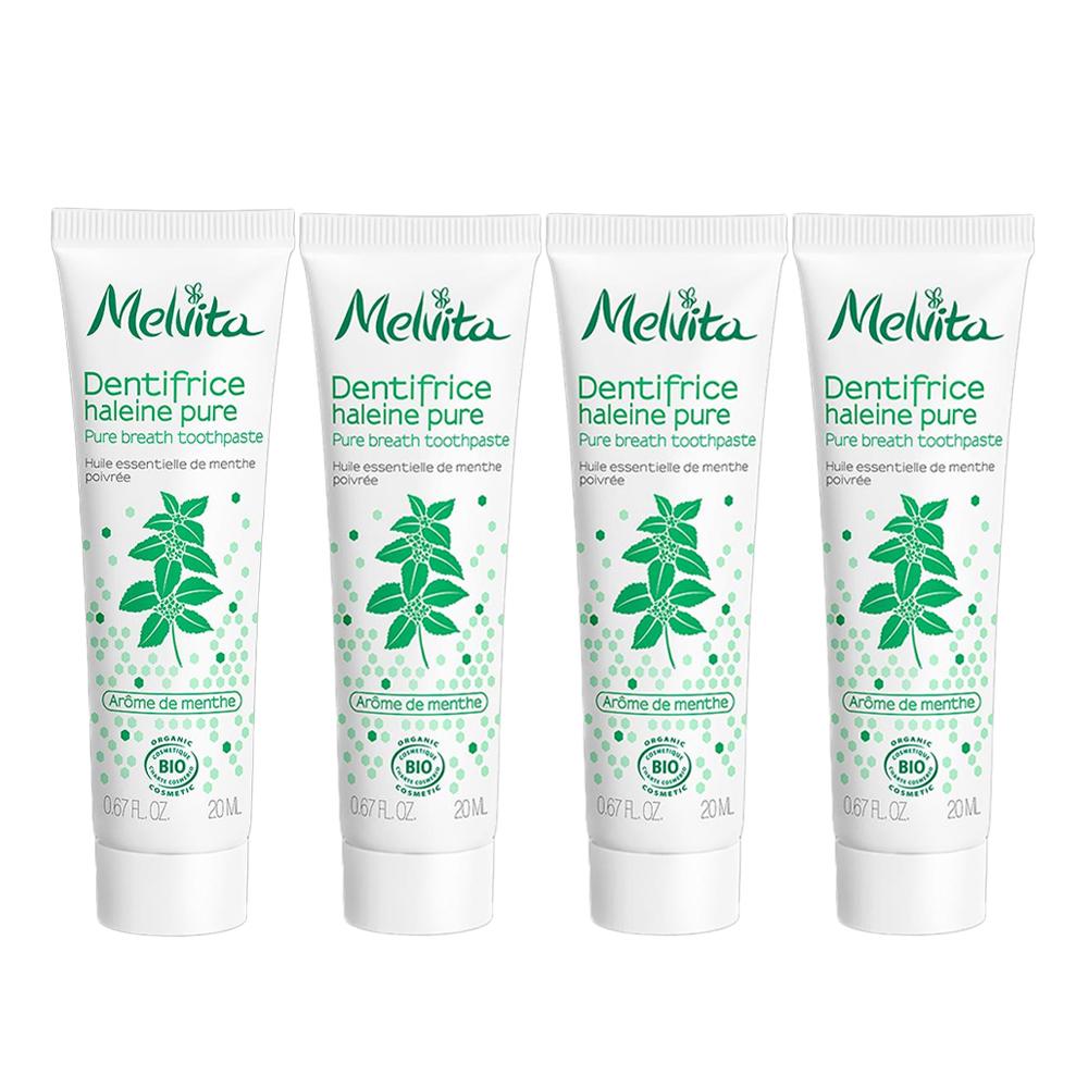 Pack de 4 Melvita Organic Fresh Breath Pastas de dientes 20ml barato