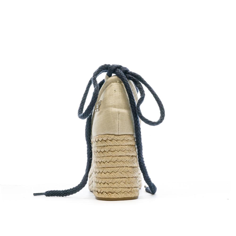 Women's navy wedge shoes Tommy Hilfiger Linen Photo of the Espace des Marques %store% store - view of %key%