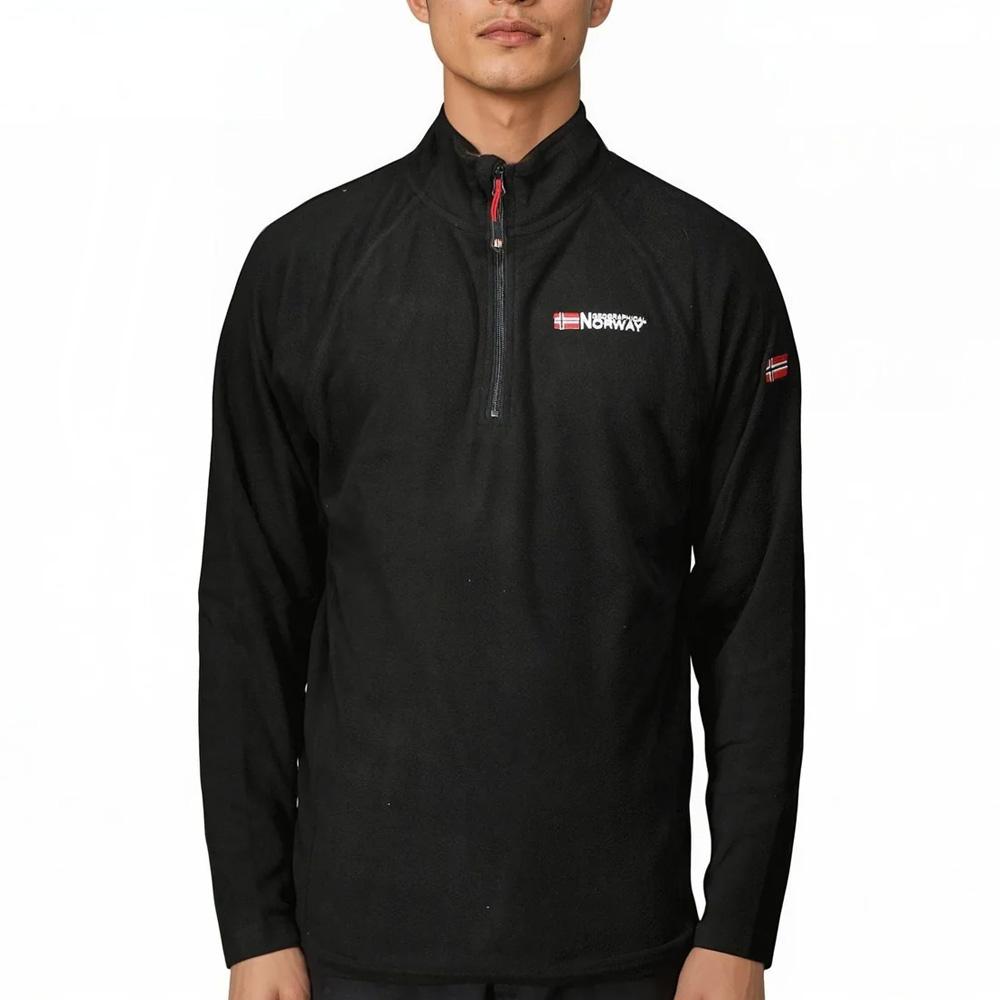 Geographical Norway Chaqueta polar negra con cremallera 1/4 para hombre 233 barato