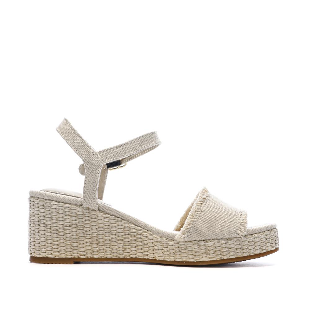 Sandalias de tacón beige para mujer Tommy Hilfiger Wedgeee ver 2