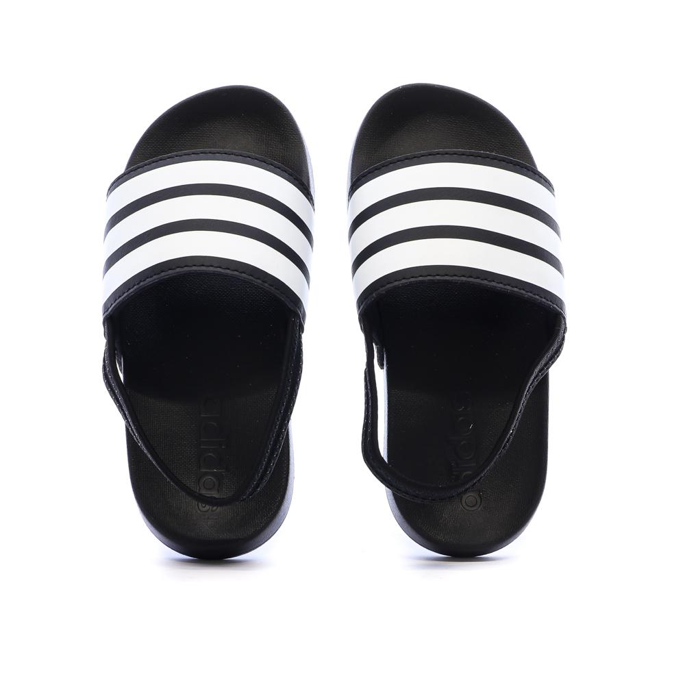 Claquettes Noires/Blanches Garçon Adidas Adilette Estrap vue 3