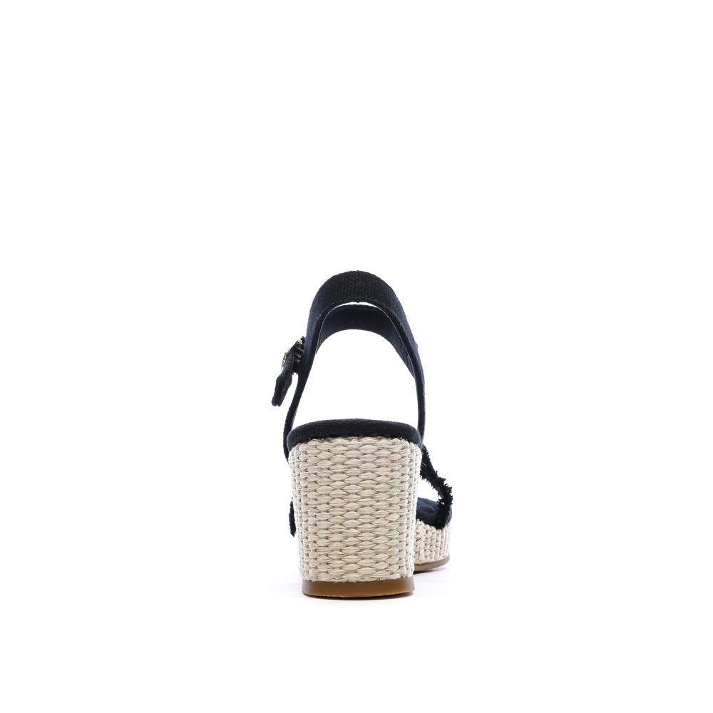 Sandalias de tacón negras para mujer Tommy Hilfiger Wedgeee ver 3