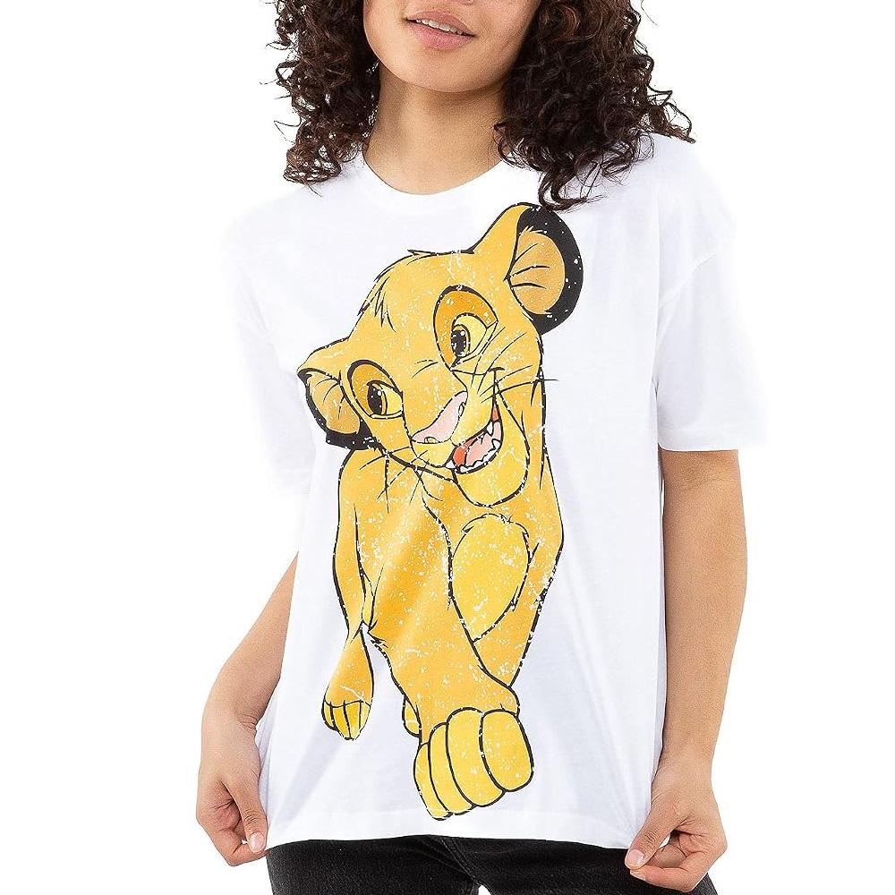 Camiseta blanca de mujer Disney Simba Happy Shirt barato