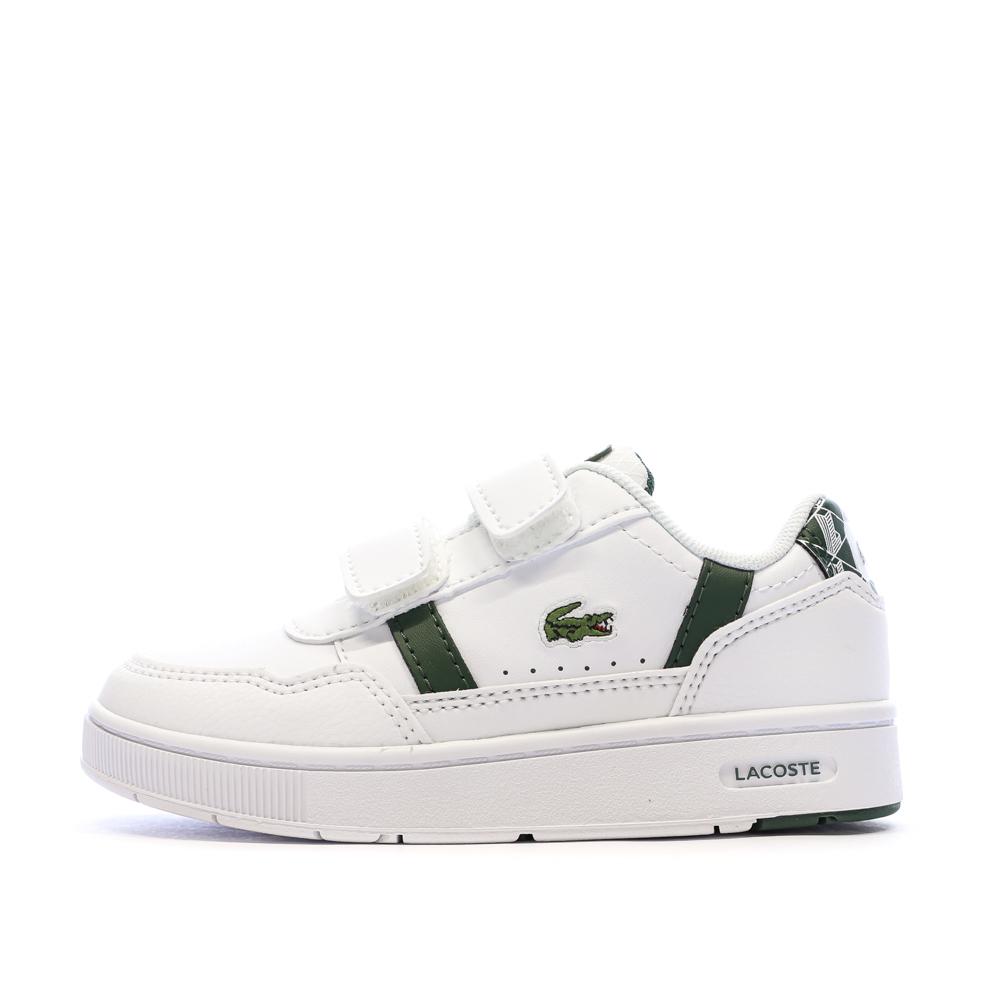 Weiße/khakifarbene Lacoste Court Sneakers für Jungen günstig