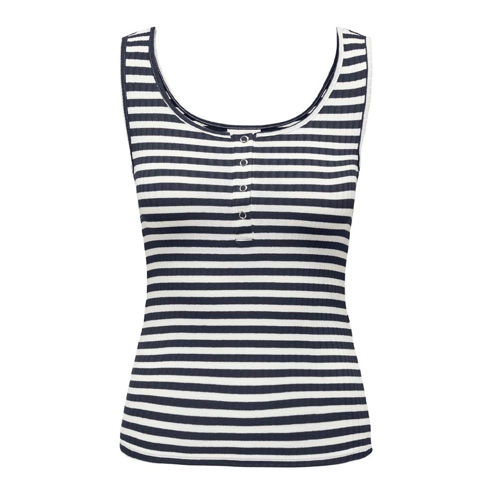 Women's navy/white stripe tank top JDY Fransiska Photo of the Espace des Marques %store% store - view of %key%