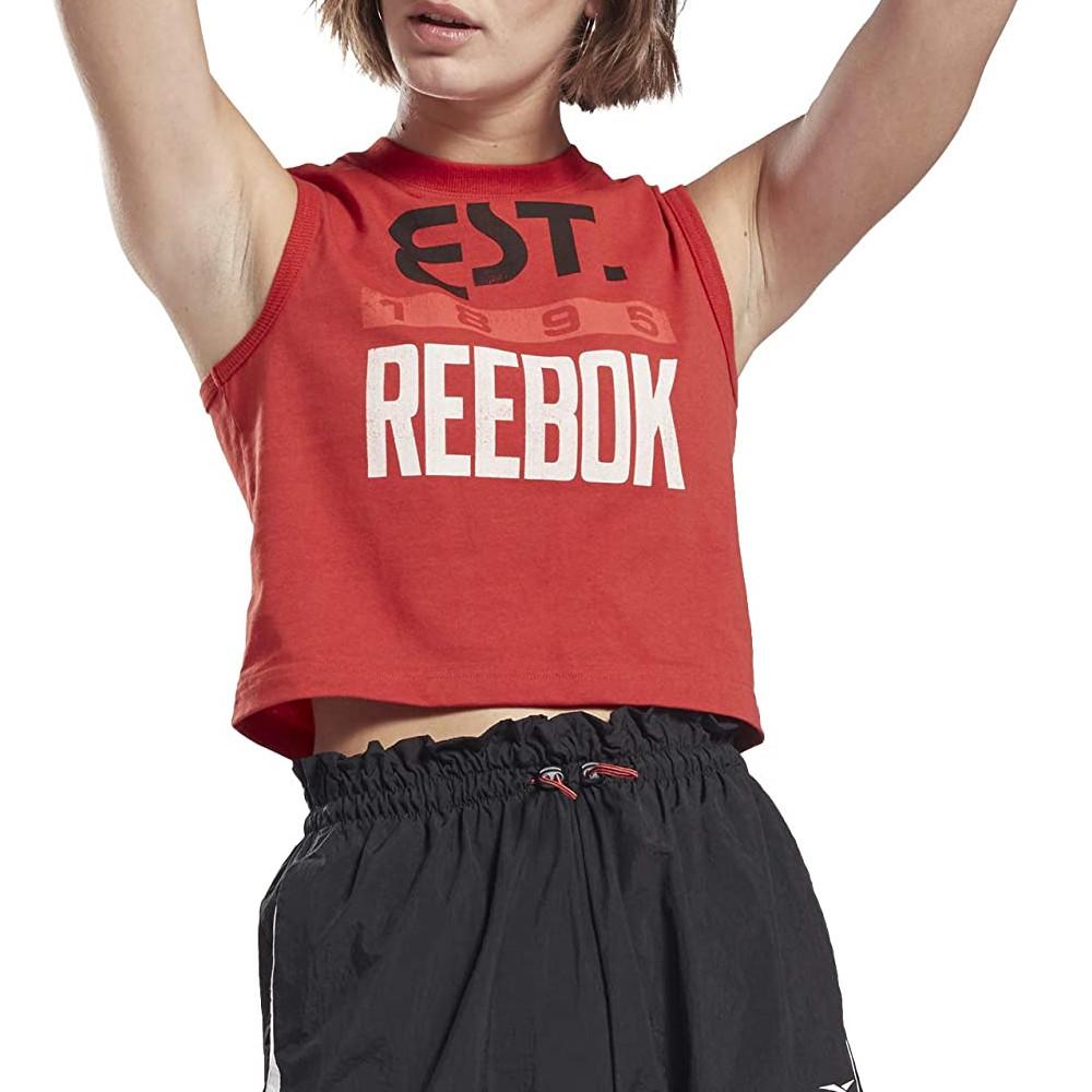 Camiseta de tirantes para mujer Reebok Graphic Rojo barato