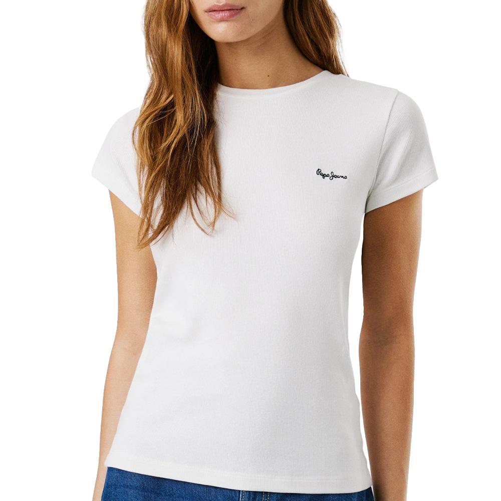 Women's White T-Shirt Pepe jeans PL506037 affordable