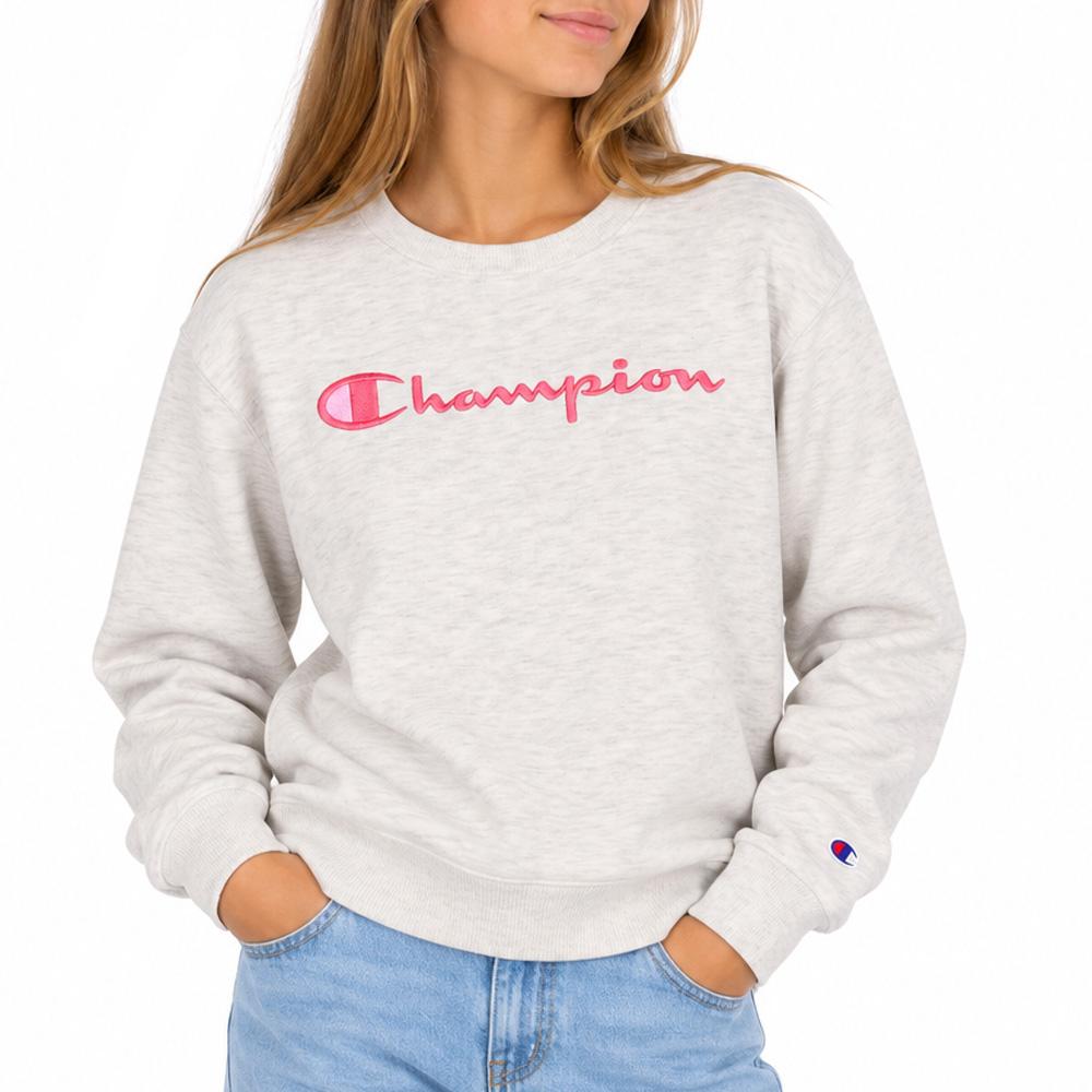 Sudadera gris para niña Champion Signature Crew barato