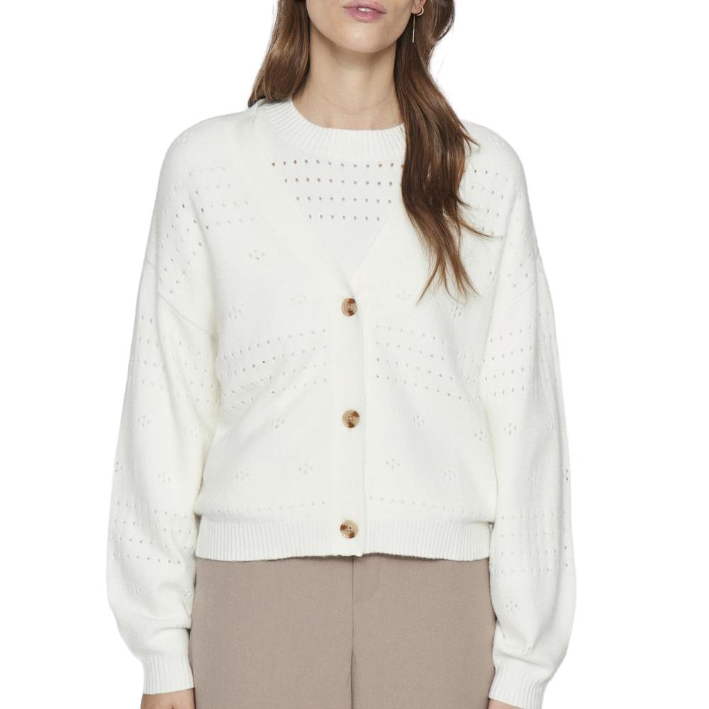 Vila Viril Women’s White V-neck Cardigan affordable