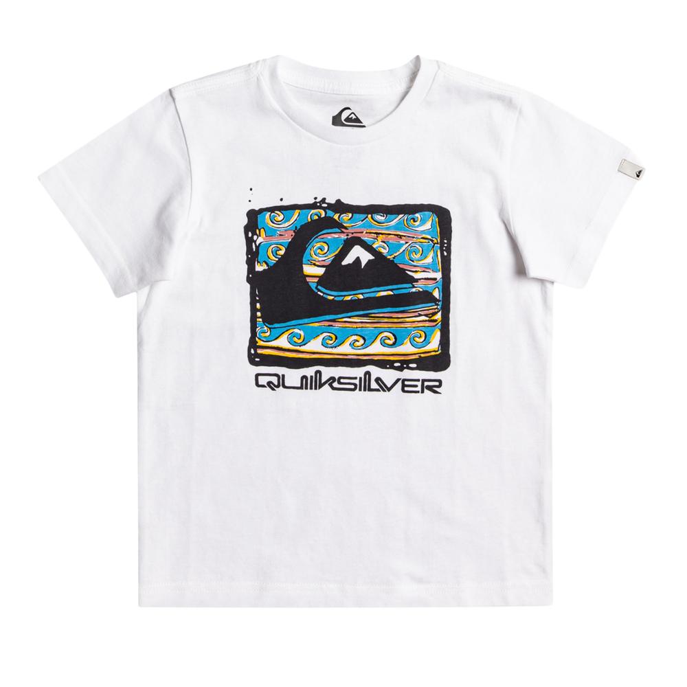 T-shirt Blanc Garçon Quiksilver Boxedlogo K Tees pas cher