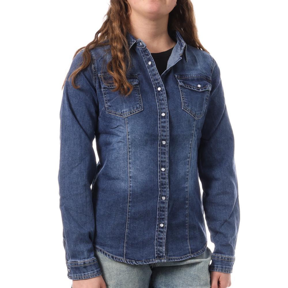 Blaues Jeanshemd für Damen Monday Premium Bleach günstig