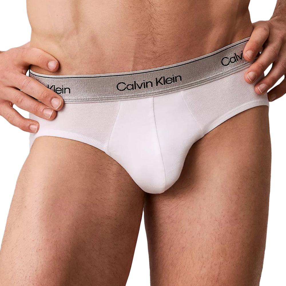 Lote de 3 calzoncillos negros/blancos/grises para hombre Calvin Klein Jeans Hip Brief ver 2