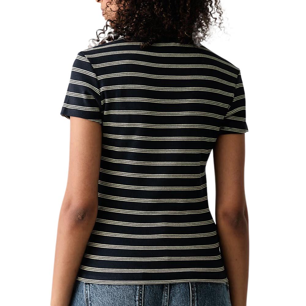 T-shirt Noir/Blanc Femme Tommy Hilfiger Slim vue 2