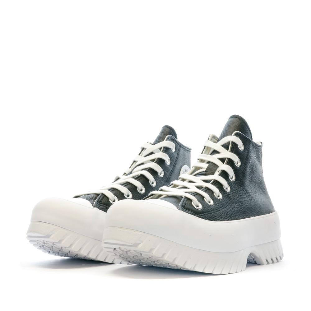 Zapatillas Converse negras con tacos para mujer ver 6