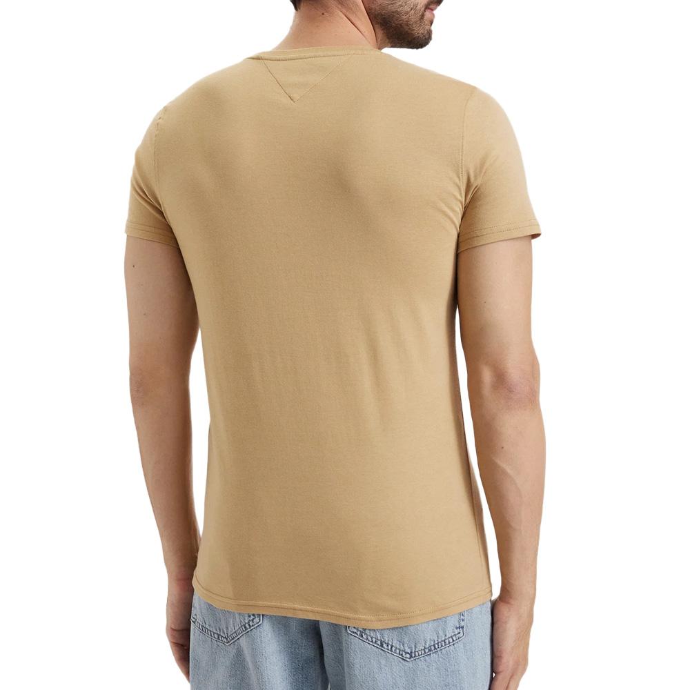 Tommy Hilfiger Men’s Sand-Coloured T-shirt Tjm Xslim Jersey Photo of the Espace des Marques %store% store - view of %key%