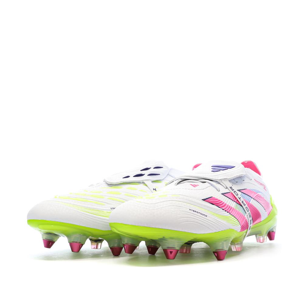 Chaussures de Foot Blanc/Rose Homme Adidas Predator Elite FT SG vue 6