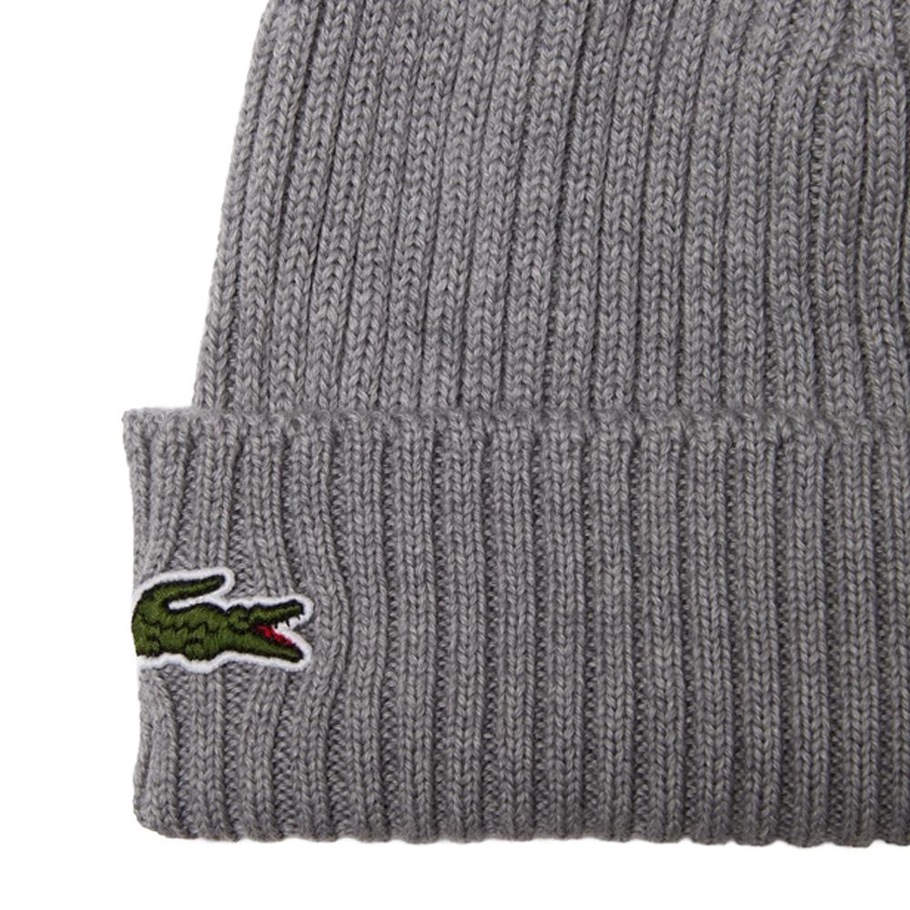 Graue gerippte Herrenmütze von Lacoste RB0001 Ansicht 2