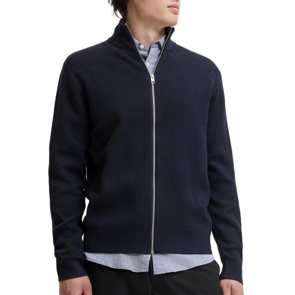 Men’s Navy Zip-Up Jumper by Jack & Jones Milano affordable