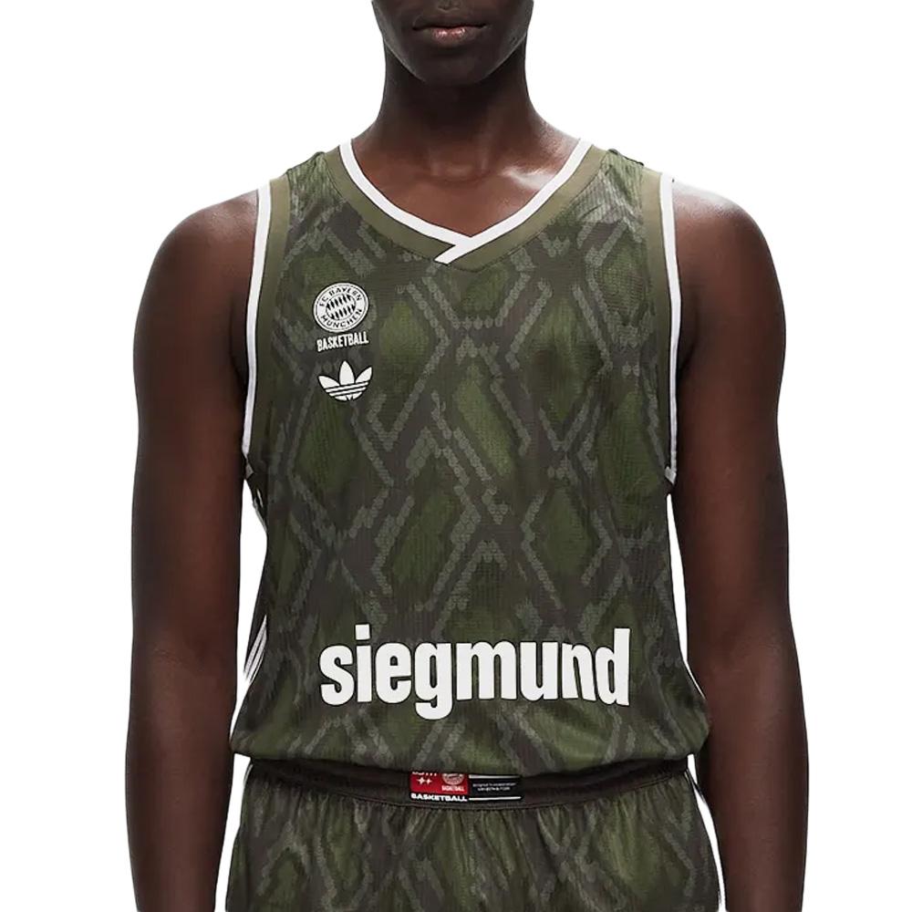 Bayern Munich Men's Basketball Jersey Khaki Adidas BSTN affordable