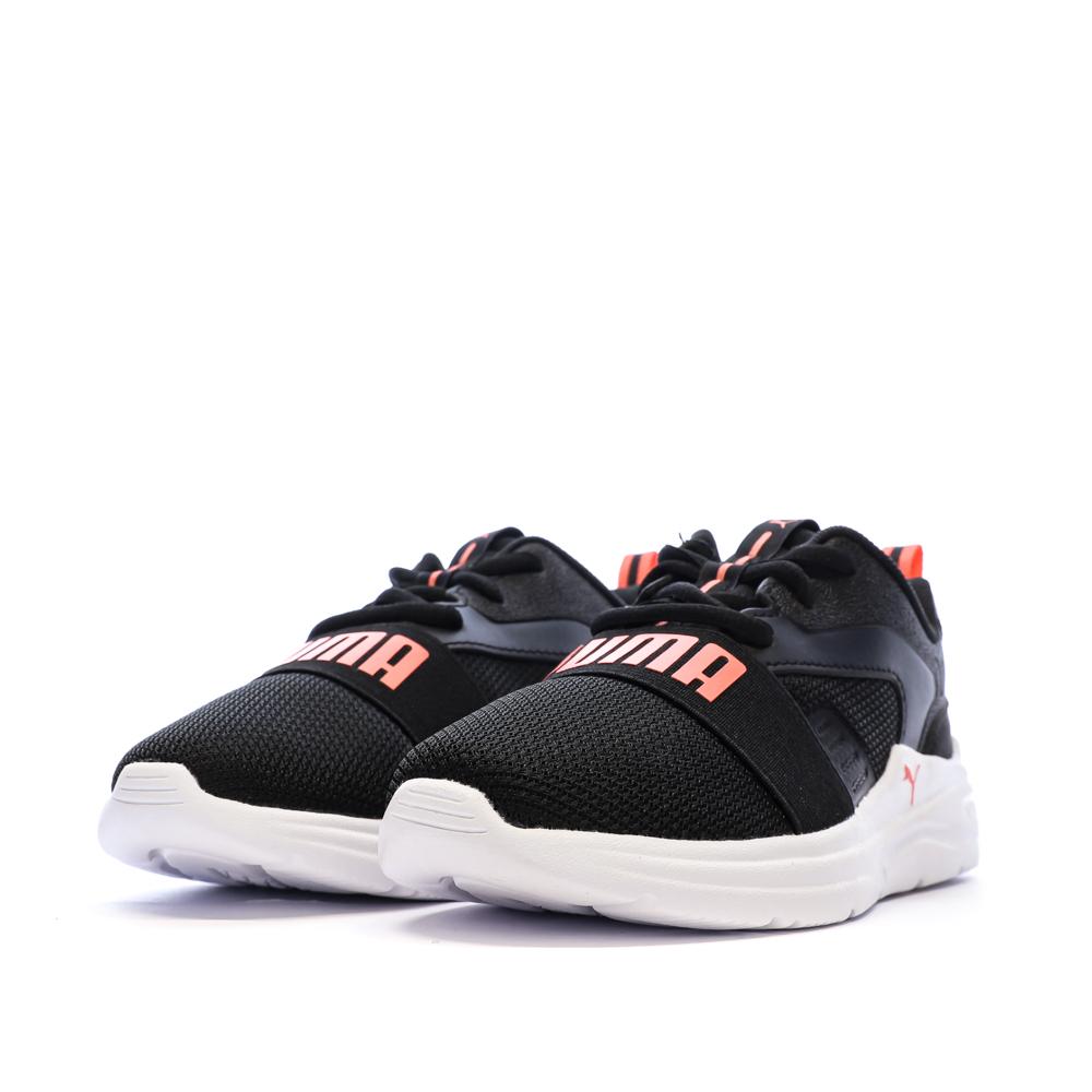 Schwarze/weiße/fuchsiafarbene Puma Soft Wired 2 Sneaker für Mädchen Ansicht 6