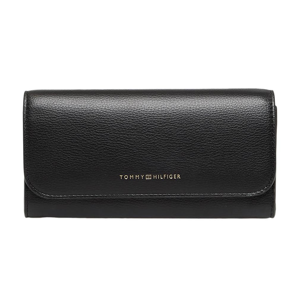 Portefeuille Noir Femme Tommy Hilfiger Flag pas cher