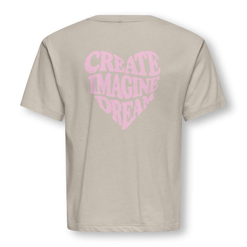 Beige Girls’ T-shirt ONLY Sille Amor Life Photo of the Espace des Marques %store% store - view of %key%