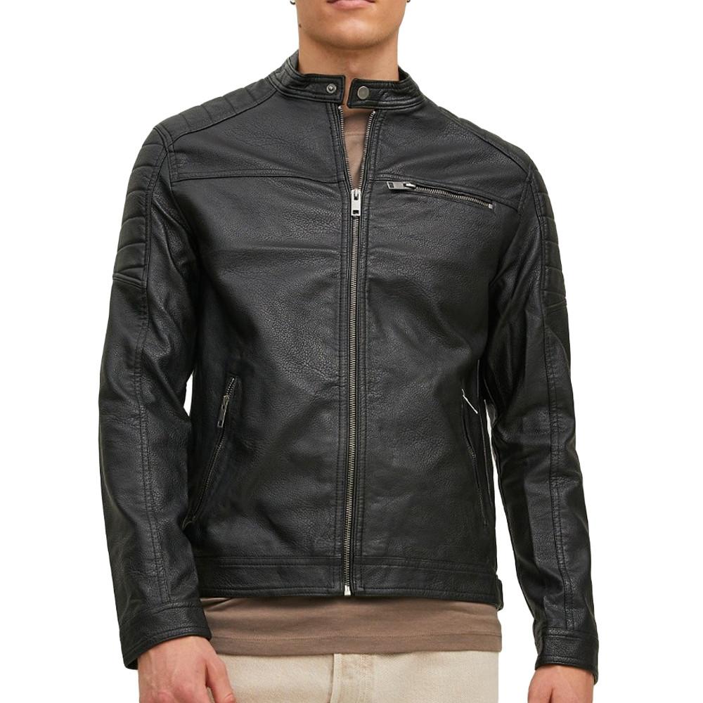 Jack &amp; Jones Tano Herren Lederimitatjacke Schwarz günstig