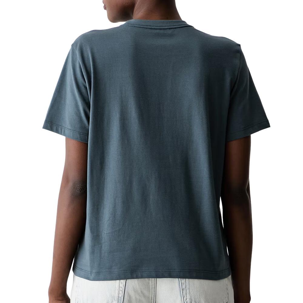 Graues Damen-T-Shirt von Calvin Klein Jeans Classic Script Ansicht 2