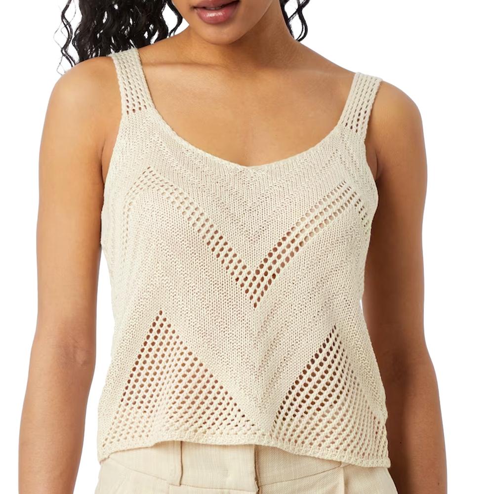 JDY Sun Women's Beige Mesh Tank Top affordable