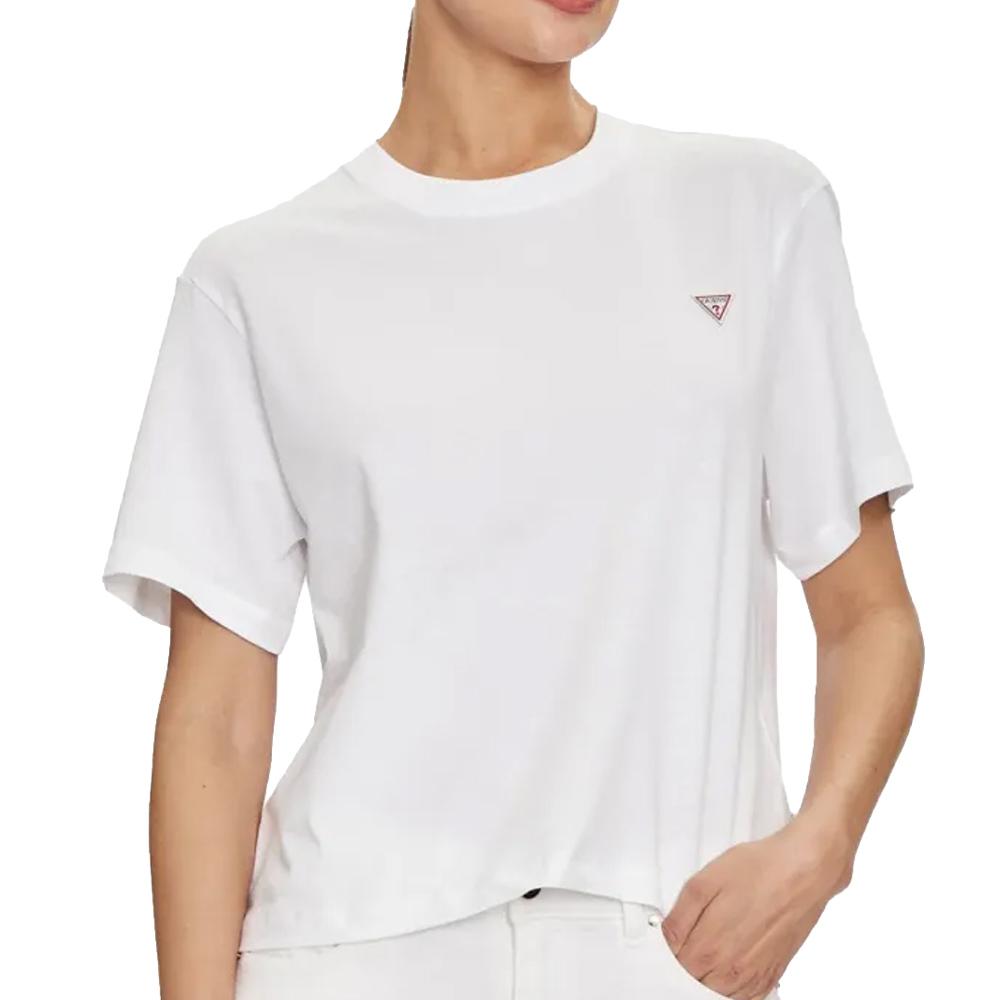 Camiseta blanca de mujer Guess Boxy barato