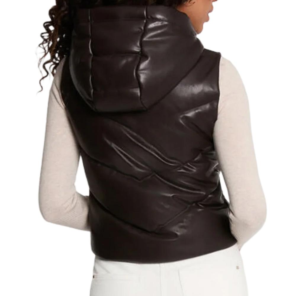 Doudoune sans manches Marron Foncé Femme Morgan GSOLO vue 2