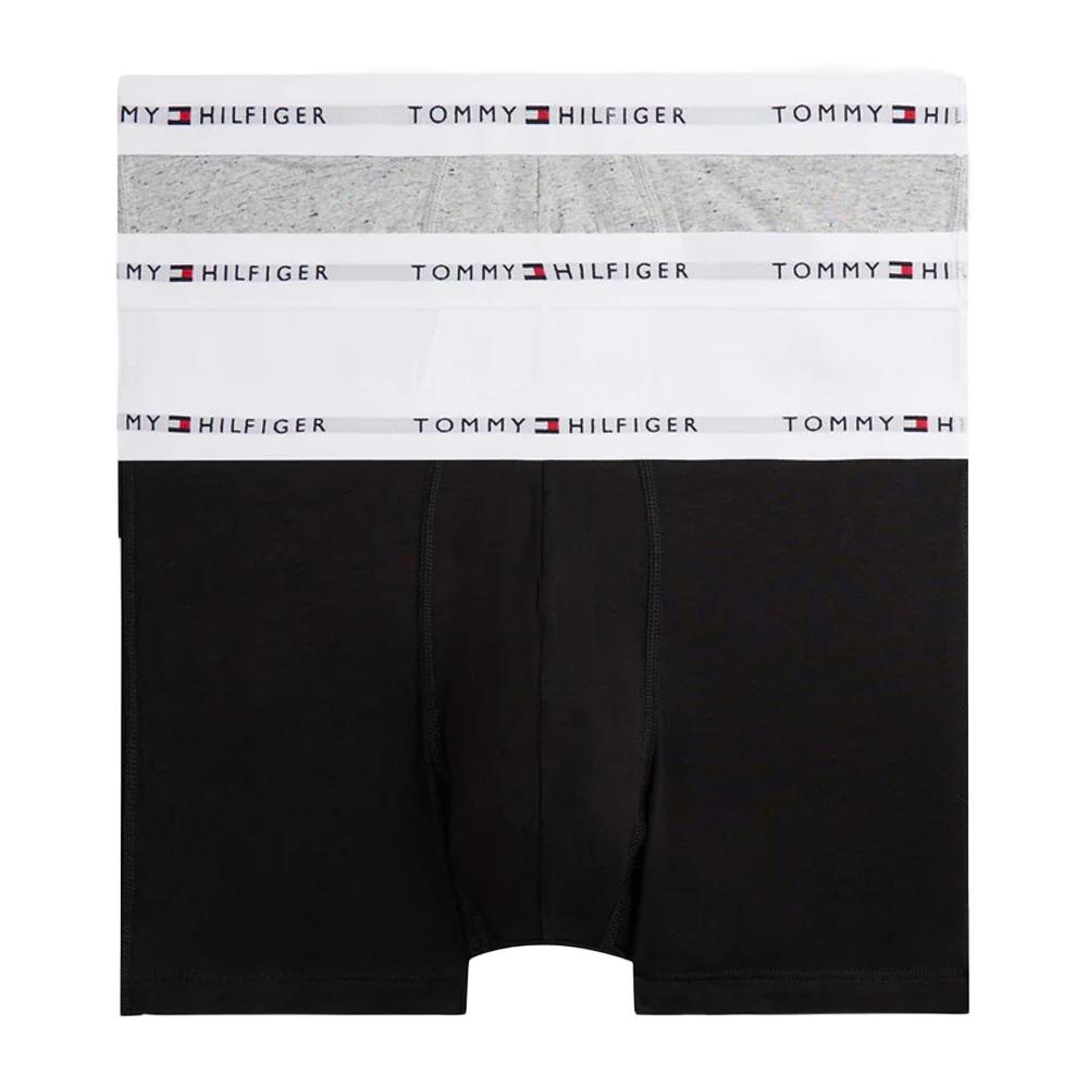 3 boxers para hombre Tommy Hilfiger Trunk1 en negro, blanco y gris barato