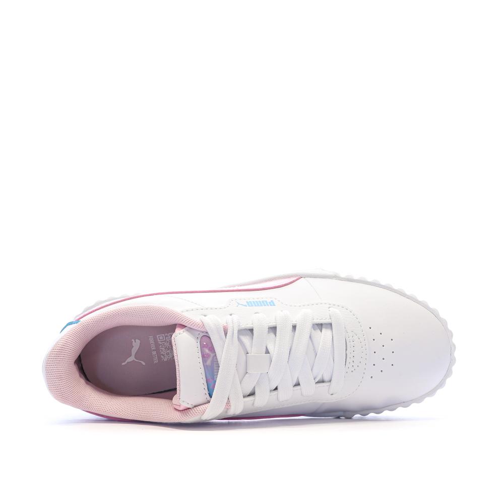 Baskets Blanc/Rose Fille Puma Carina 3.0 Jelly vue 4