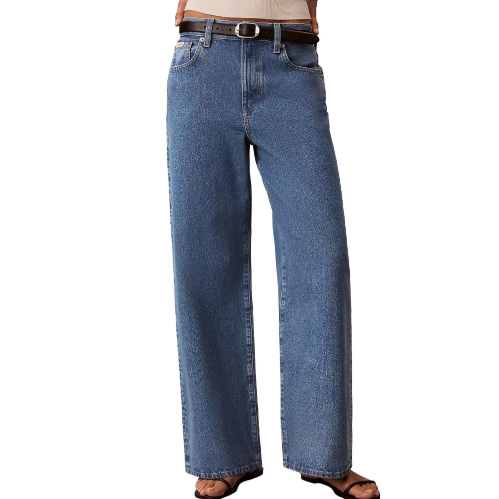 Jean Large Bleu Femme Calvin Klein The Wide Radio pas cher
