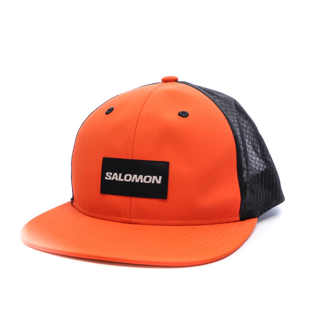 Gorra negra/naranja unisex Salomon Trucker Flat Cap Cherry barato